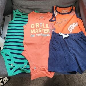 Orange and Blue Kids Tank Top Set